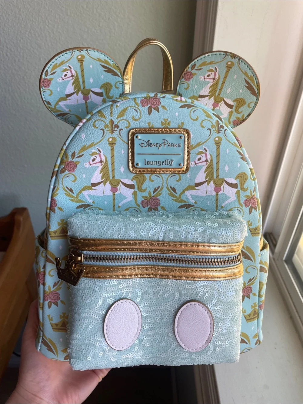 Loungefly Mickey Mouse The Main Attraction Carousel Horse Mini Backpack